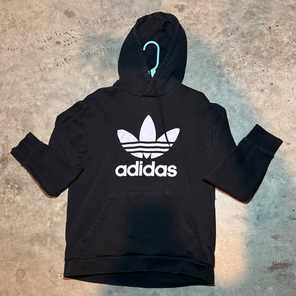 Adidas Black and White Logo Hoodie